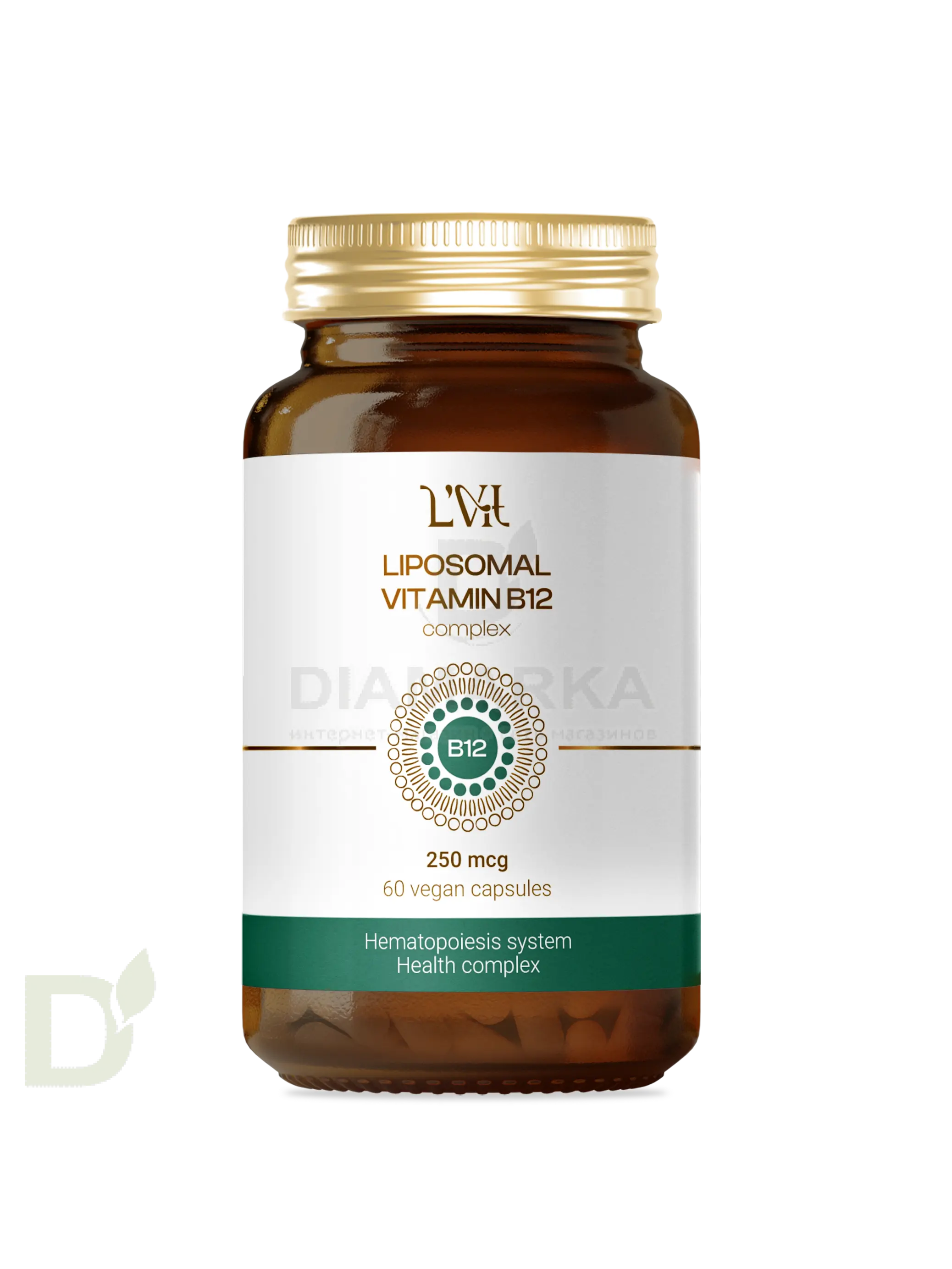 Витамины L'Vit Liposomal Vitamin B12+B9 complex, 250+200 мг в 1 капсуле, 60 капс в Омске