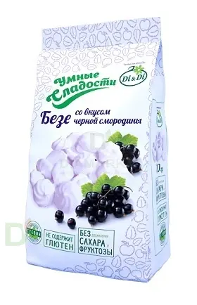 Безе без сахара Умные сладости Чёрная смородина 70гр. в Омске