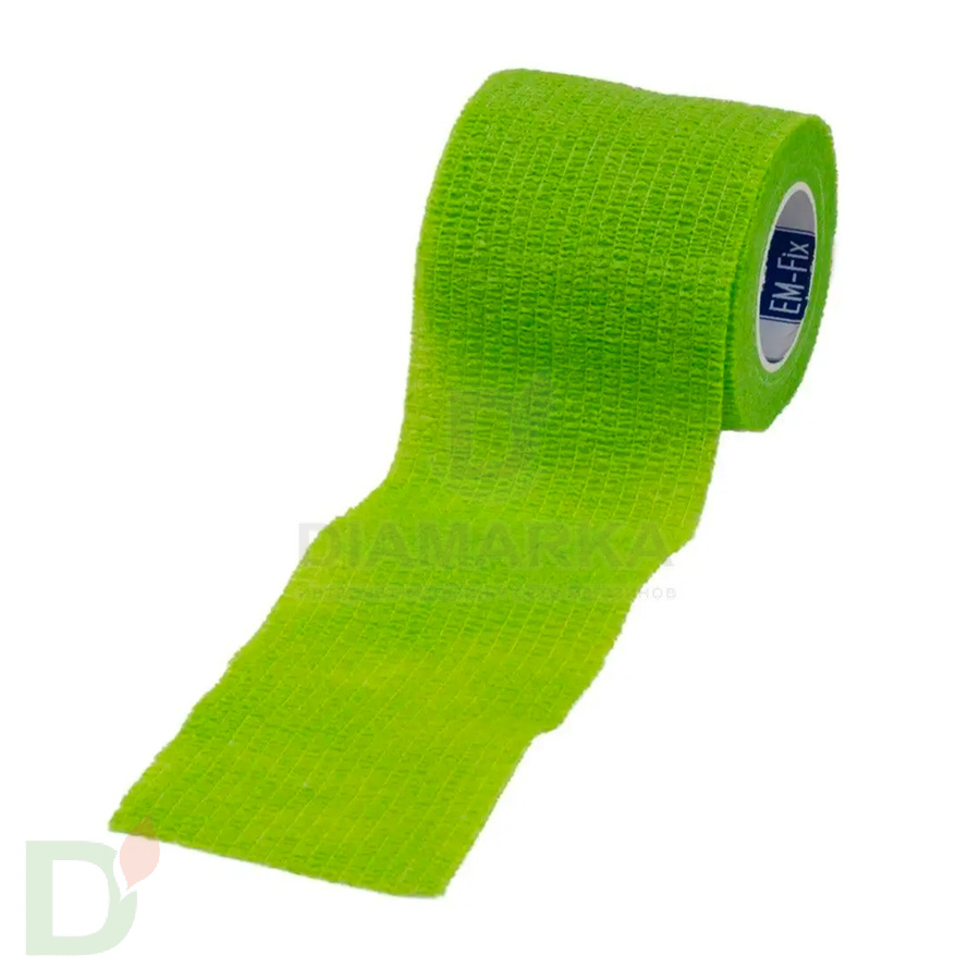 Бинт эластичный когезивный EM-fix krep Лайм, 5 см х 4,5 м в Омске