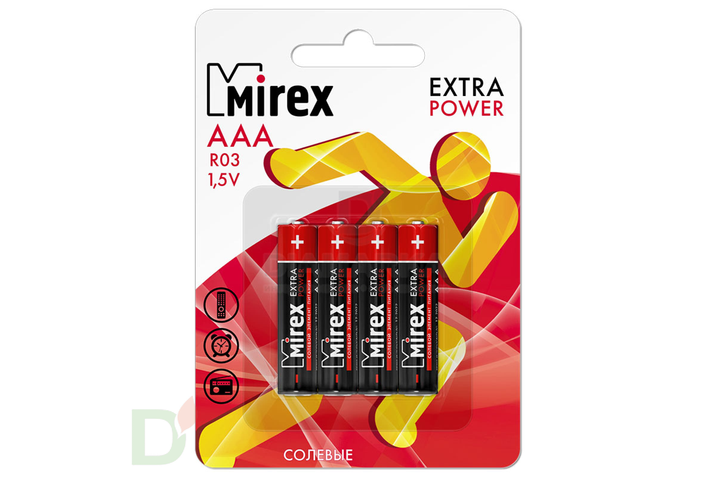 Батарейка солевая Mirex R03 / AAA 1,5V  блистер 4 шт
