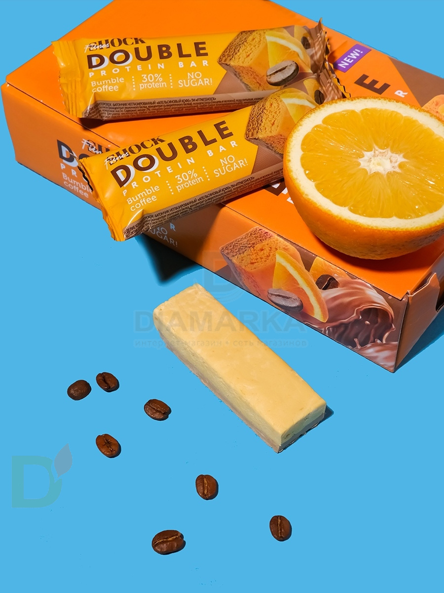 Батончик протеиновый FitnesShock Апельсиновый кофе 40гр. в Омске