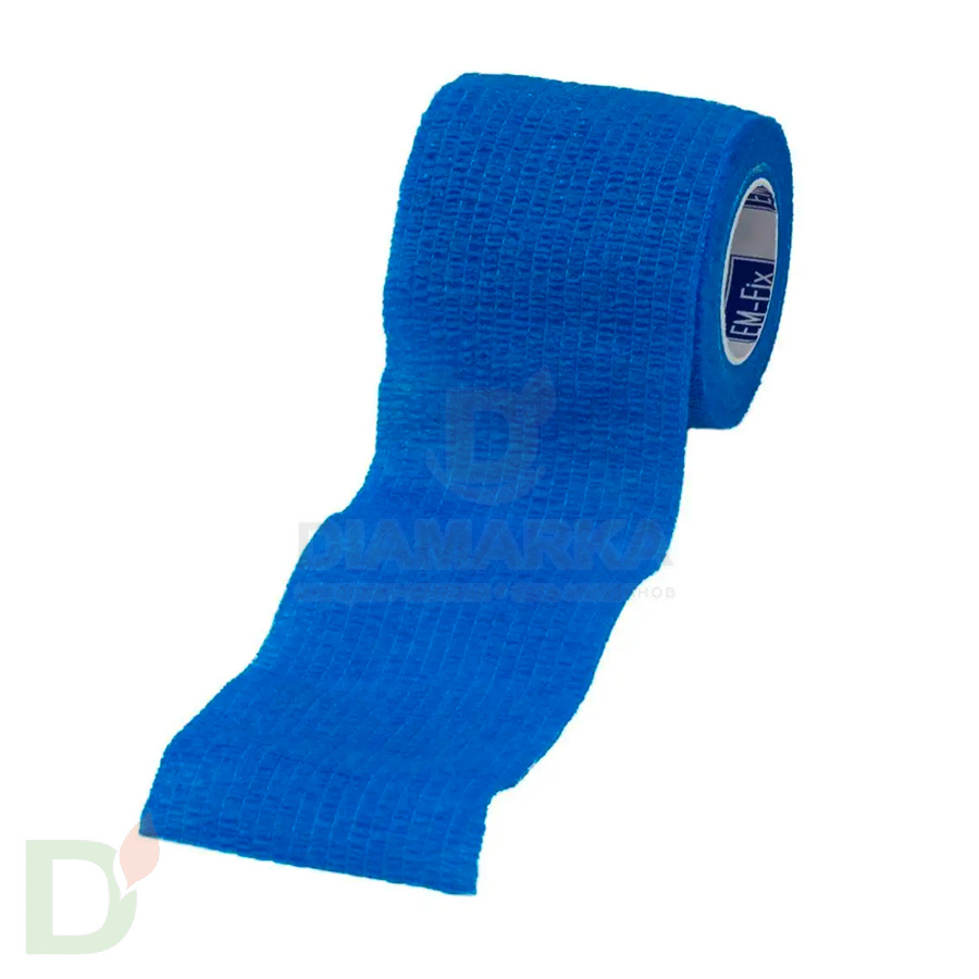 Бинт эластичный когезивный EM-fix krep Синий, 5 см х 4,5 м в Омске