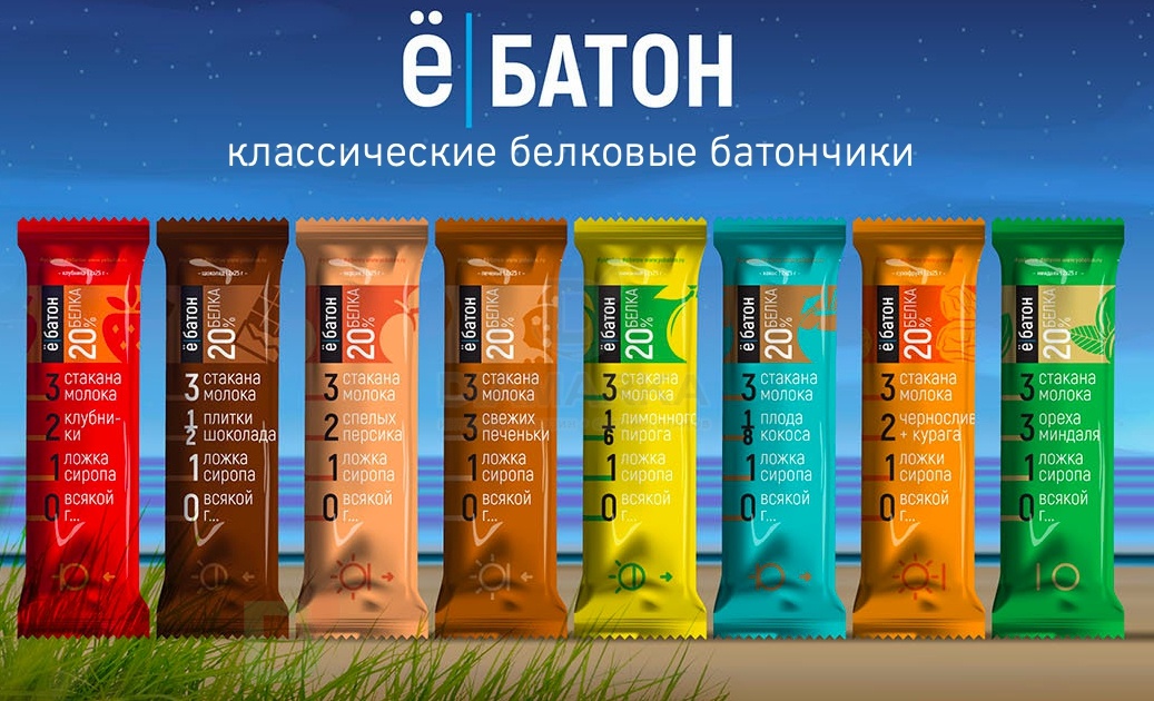 Батончик протеиновый Ё/батон Кокос в шоколадной глазури 50гр в Омске