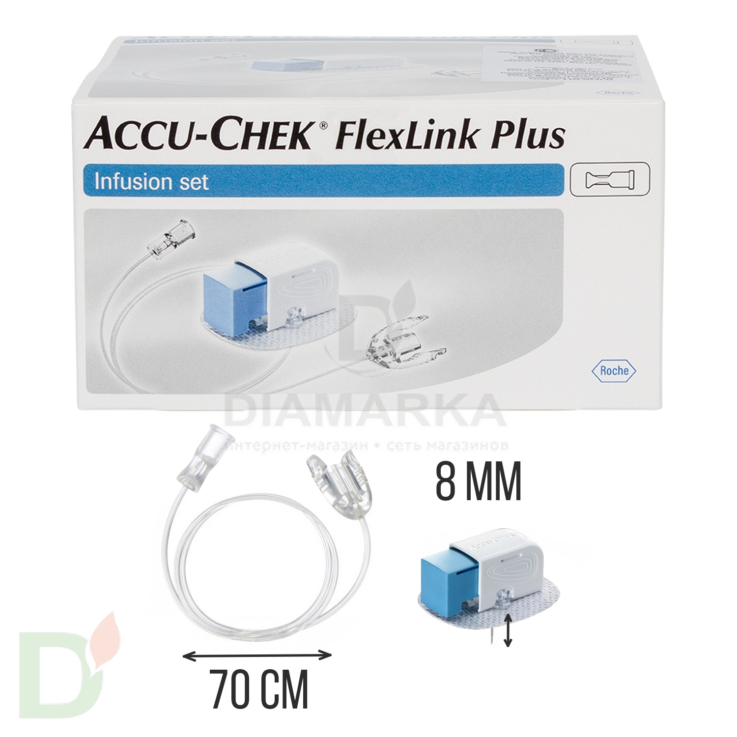 Акку-Чек ФлексЛинк Плюс 8/70, инфузионный набор, 1 шт. в Омске