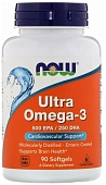 Витамины NOW Омега-3 Защита сердечно-сосудистой системы, 500DHA/250EPA, 90 шт