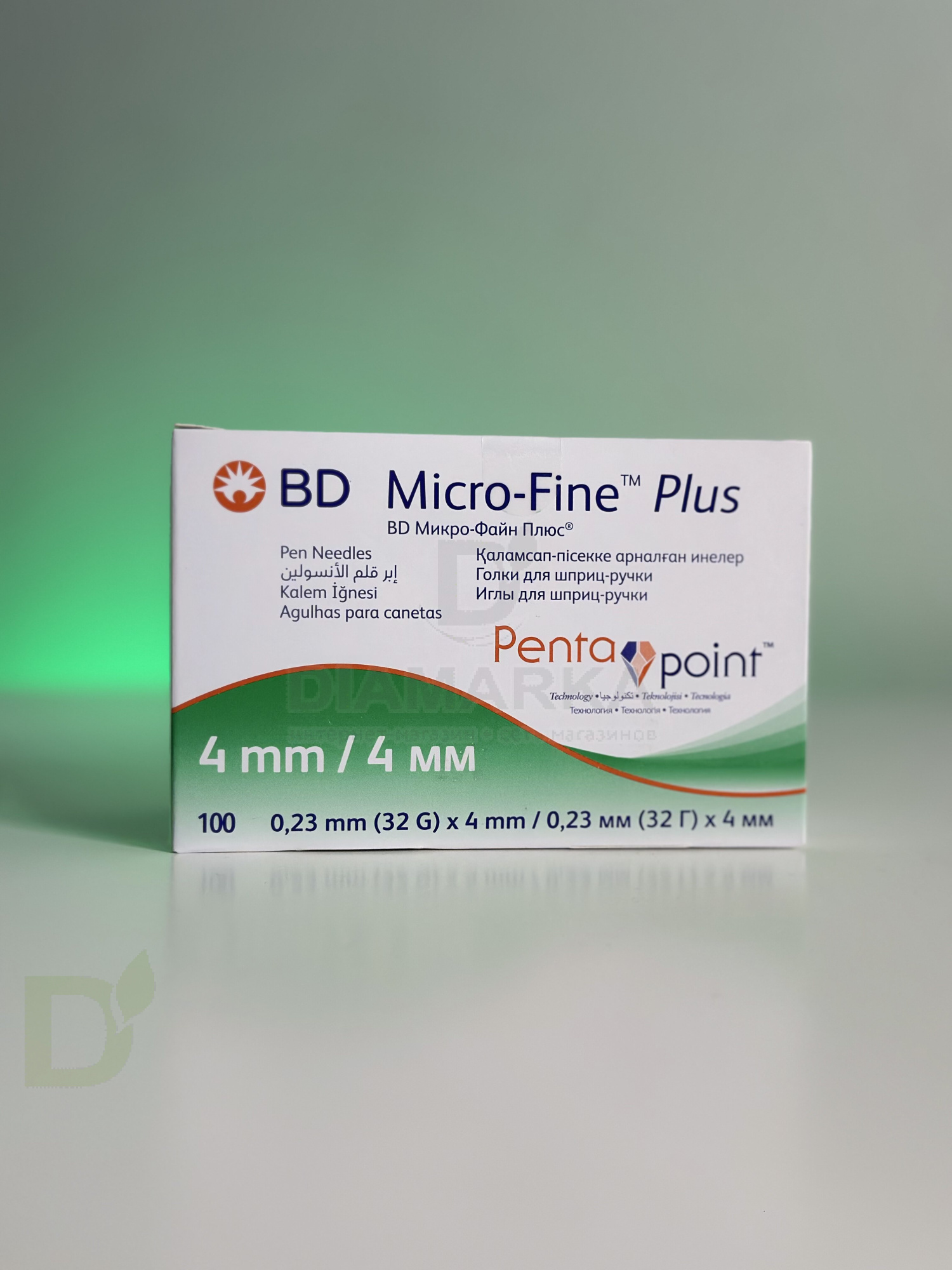 Иглы МикроФайн Плюс 4мм (32G) 3 упаковки по 100 штук + Аппликатор Painstopper