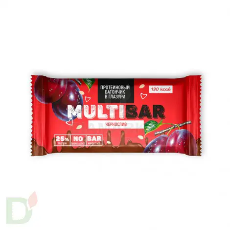 Батончик протеиновый Мультибар в глазури с черносливом 40гр в Омске