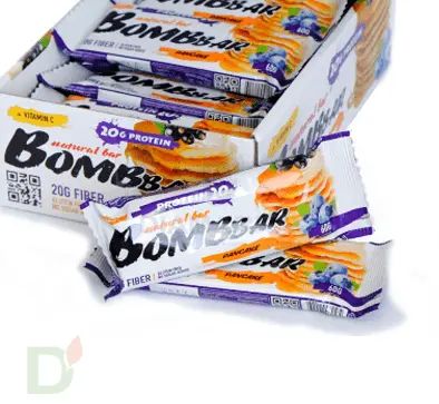Батончик BOMBBAR Смородиново-черничный панкейк (3 угл в 60г) в Омске