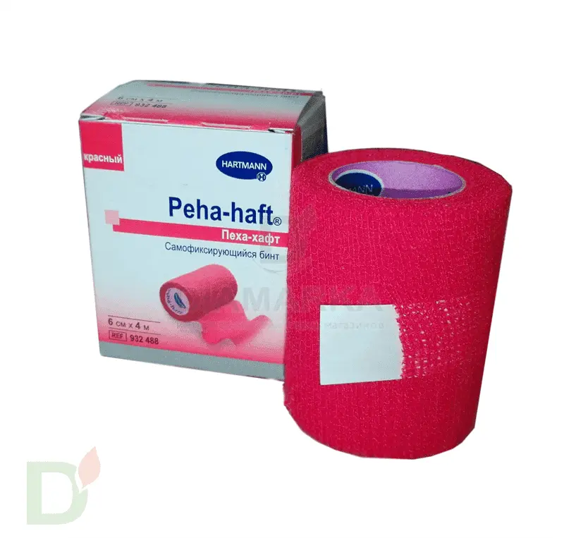 Бинт самофиксирующийся Пеха-хафт (Peha-haft), 6см х 4 м, Красный в Омске