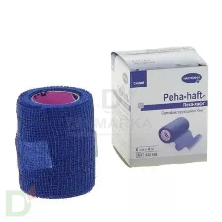 Бинт самофиксирующийся Пеха-хафт (Peha-haft), 6см х 4 м, Синий в Омске