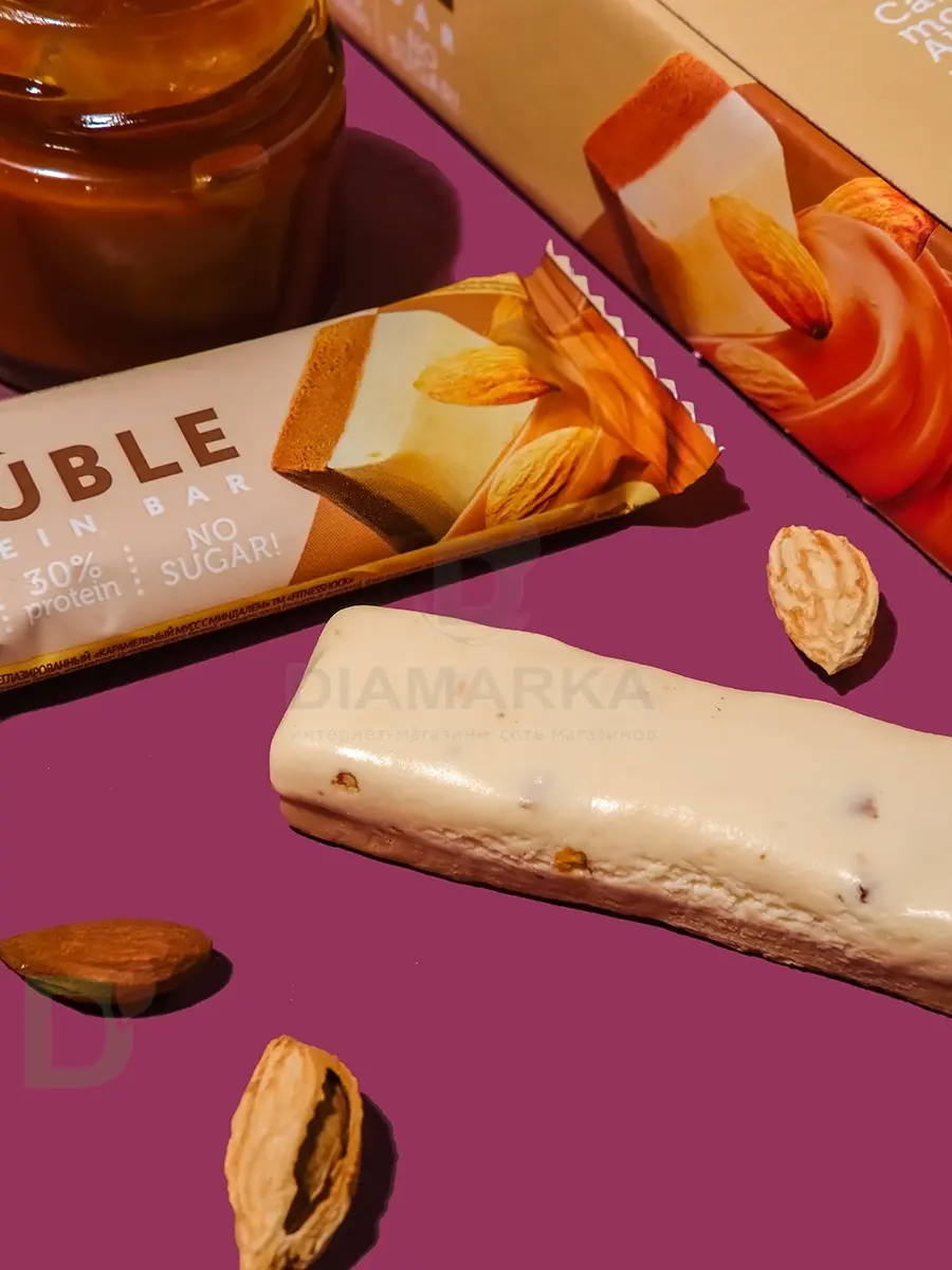 Батончик протеиновый FitnesShock Карамельный мусс с миндалем 40гр. в Омске