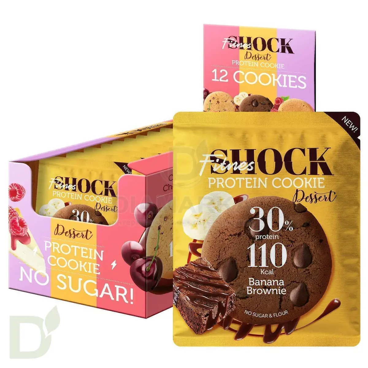 Печенье протеиновое FitnesShock Dessert Банановый брауни 35гр.