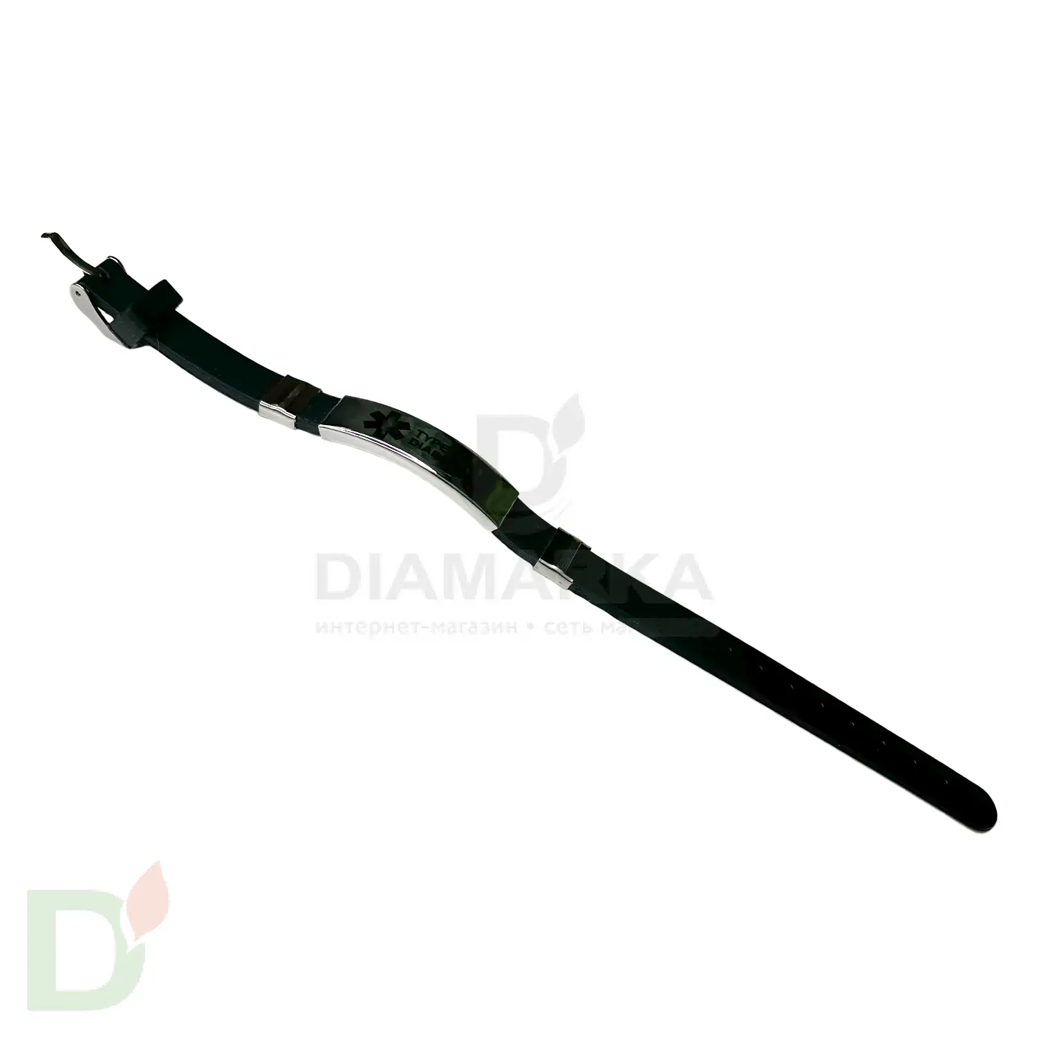 Браслет силиконовый Диабет 2 типа с застежкой (16-21см) в Омске