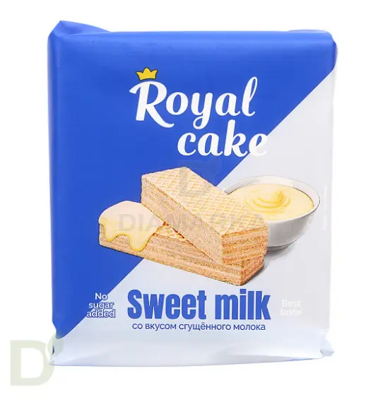 Вафли Royal cake со вкусом «СГУЩЕНОЕ МОЛОКО» без сахара, 120 г в Омске